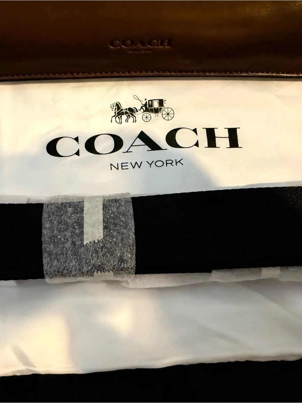 Coach Men's Tan Leather Zip Clutch with Tag